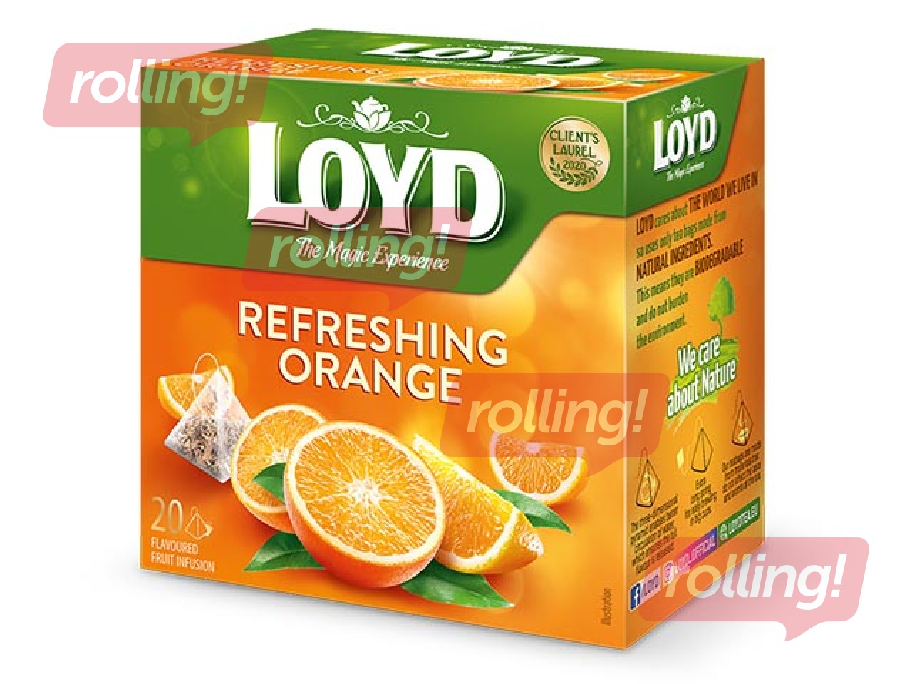 Puuviljatee Loyd Pyramids Fresh Orange, 20x2,2 g