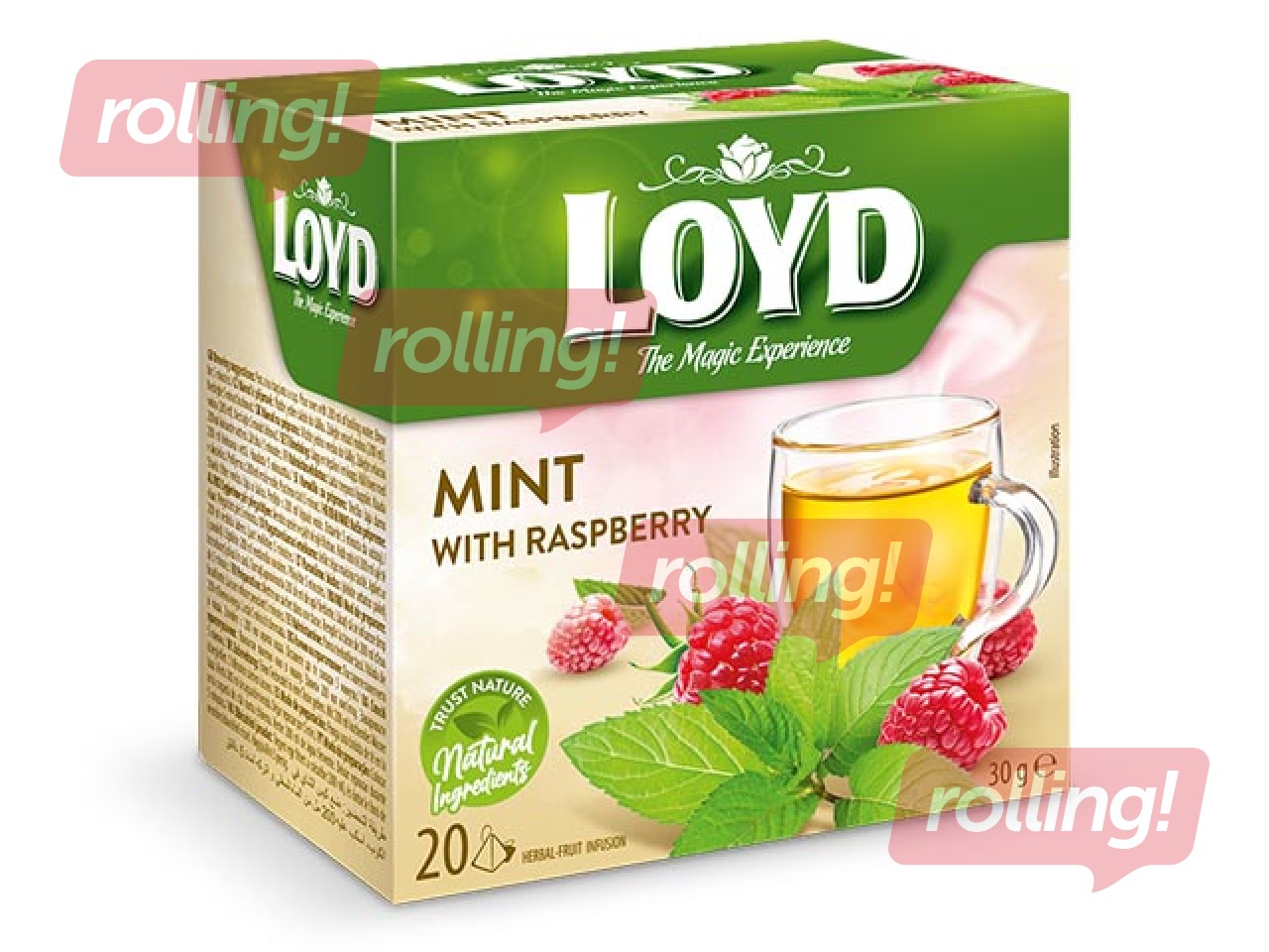 Tēja zāļu Loyd Pyramids Herbal, piparmētru ar avenēm, 20 pac.
