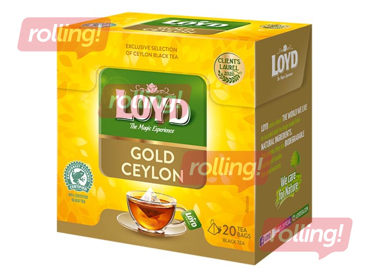 Tēja melnā Loyd Pyramids Gold Ceylon, 20x2 g