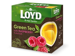Green tea Loyd Pyramids with raspberry flavor, 20x1.5g