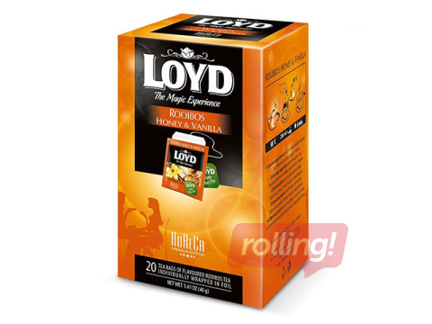 Tēja sarkanā Loyd Rooibos ar medu un vaniļu FS, 20 pac.