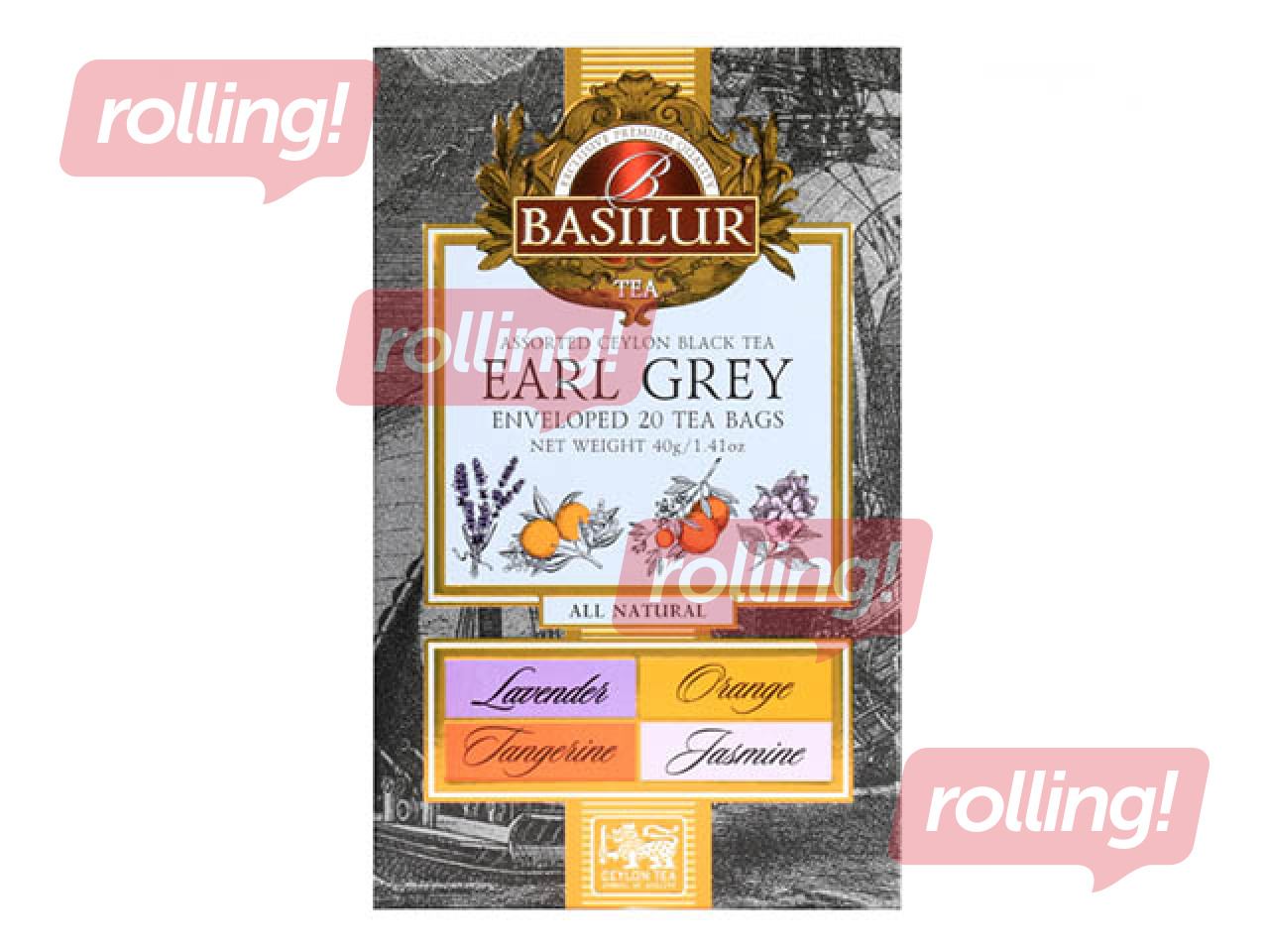 Black tea Basilur Earl Grey Assorted, 20 pcs