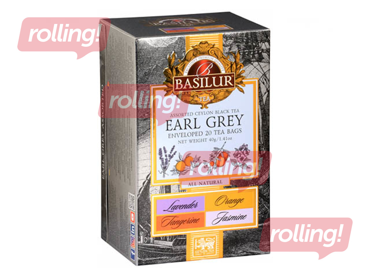 Black tea Basilur Earl Grey Assorted, 20 pcs