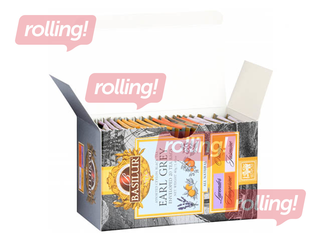 Black tea Basilur Earl Grey Assorted, 20 pcs