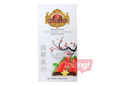 White Tea Basilur Premium Strawberry & Vanilla, 100g
