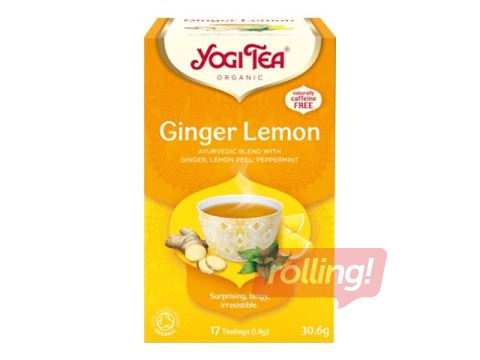 Ayurvedic tea Bio Yogi Ginger-Lemon, 17 packs.