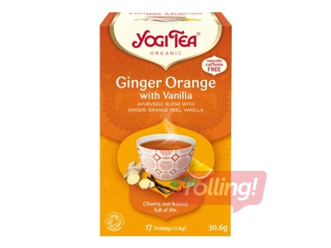Ayurvedic tea Bio Yogi Ginger, orange and vanilla, 17 packs.