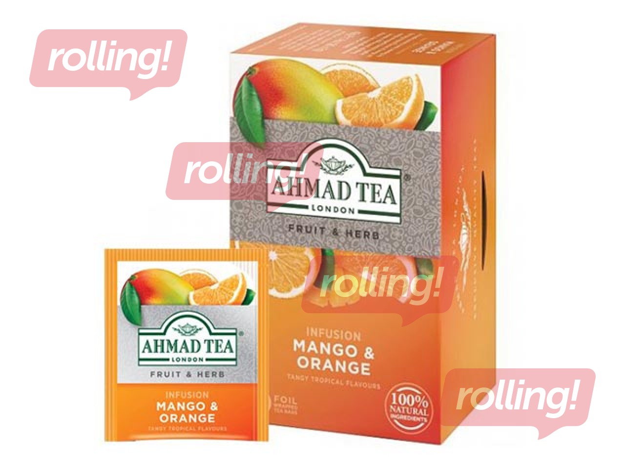 Ahmad Mango & Orange Tea, 20 pack.
