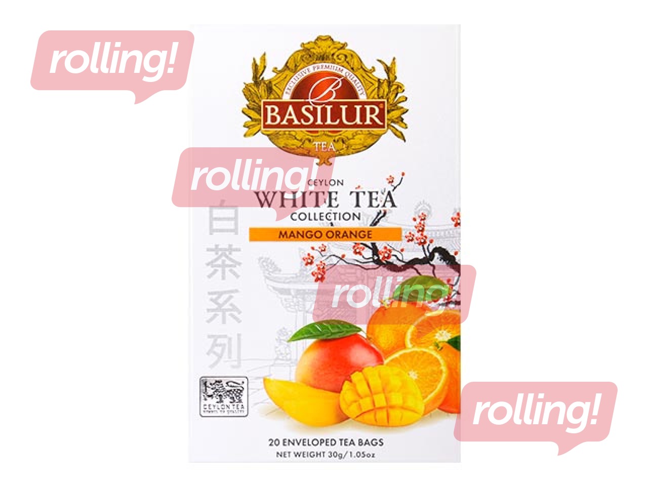 Чай белый Basilur Premium White Tea Mango & Orange, 20 пакетиков