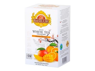 Valge tee Basilur Premium White Tea Mango & Orange, 20 pakki.