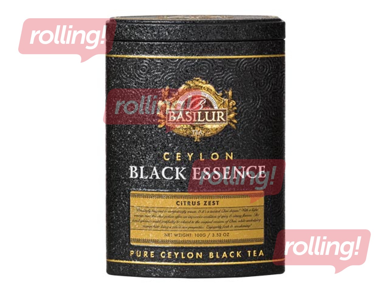 Must tee Basilur Black Essence, Tsitruse koor, 100 g