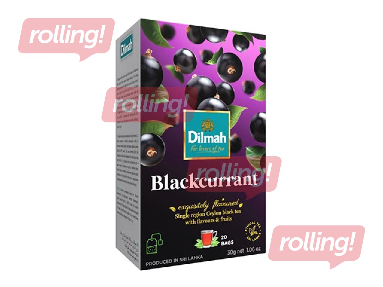 Must tee mustsõstra maitsega, Dilmah, 20 pk.