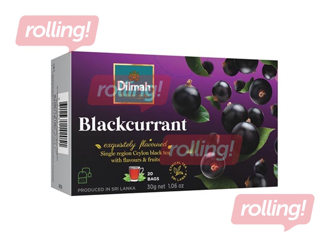 Must tee mustsõstra maitsega, Dilmah, 20 pk.