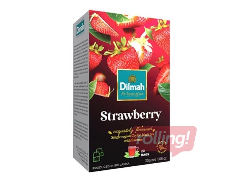 Чёрный чай со вкусом клубники, Dilmah, 20 шт.