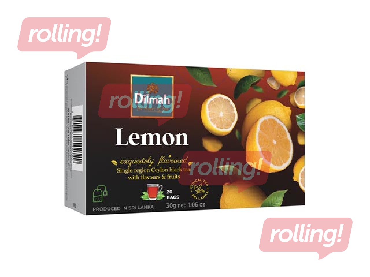 Must tee sidruni maitsega, Dilmah, 20 tk.