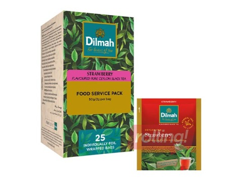 Black tea with strawberry flavor, Dilmah, 25 pcs.