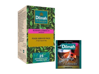 Красный чай со вкусом шиповника и гибискуса, Dilmah, 25 шт.