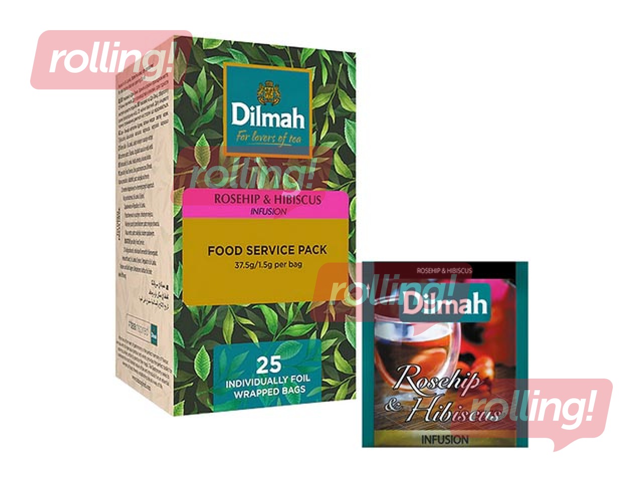 Punane tee kibuvitsa ja hibiski maitsega, Dilmah, 25 tk.