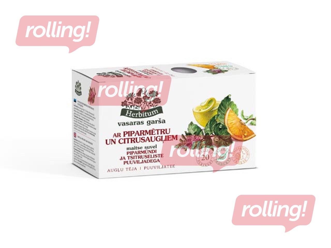 Фруктовый чай Herbitum Вкус лета с мятой и цитрусами, 20 пакетиков