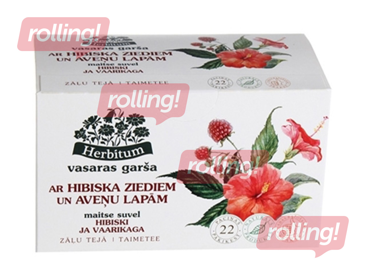 Tēja augļu Herbitum, vasaras garša ar hibiska ziediem un aveņu lapām, 22 pac.