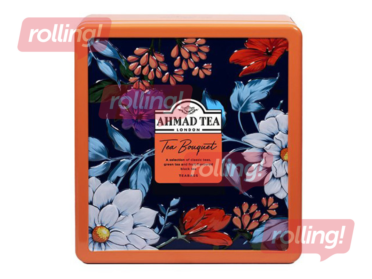 Tea Collection Ahmad, Tea Bouquet, 4 Caddy, Metal Tin, 32 bags