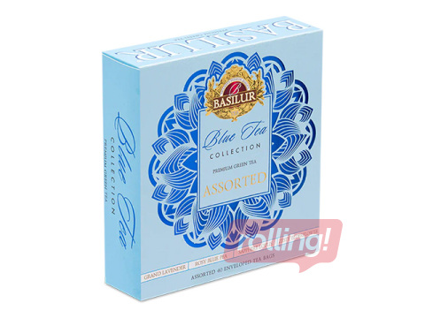 Tee Basilur, Blue Tea, rohelise tee assortii, 40 pakki