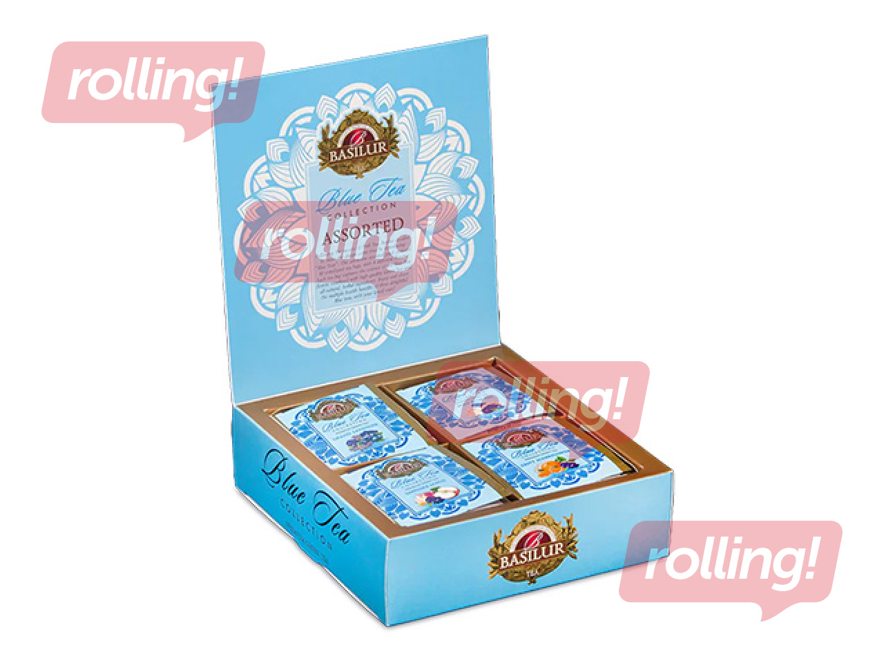 Tee Basilur, Blue Tea, rohelise tee assortii, 40 pakki