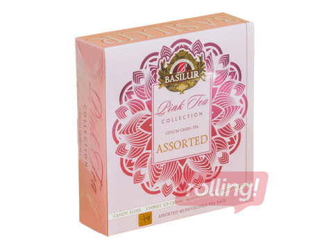 Чай Basilur, Pink Tea, ассорти зелёного чая, 40 пак.