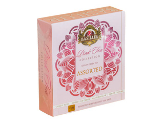 Tea Basilur, Pink Tea, Green Tea Assortment, 40 bags