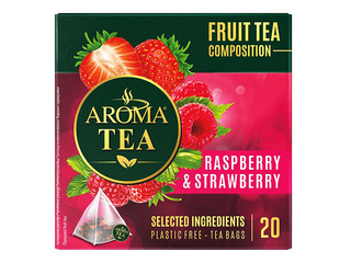 Фруктовый чай Aroma Tea, Малина и клубника, 20 пак.