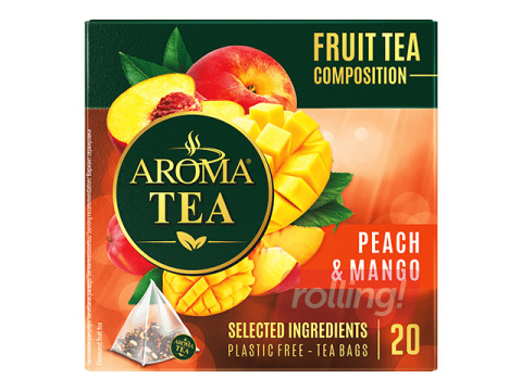Fruit Tea Aroma Tea, Peach & Mango, 20 pcs