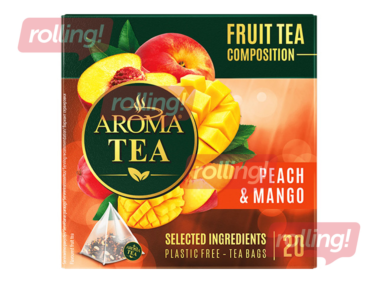Fruit Tea Aroma Tea, Peach & Mango, 20 pcs