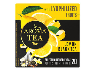 Tēja melnā Aroma Tea, ar kaltētu citronu, 20 pac.