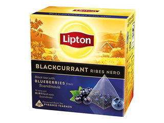Black tea Lipton with blackcurrant, pyramid, 20 pcs