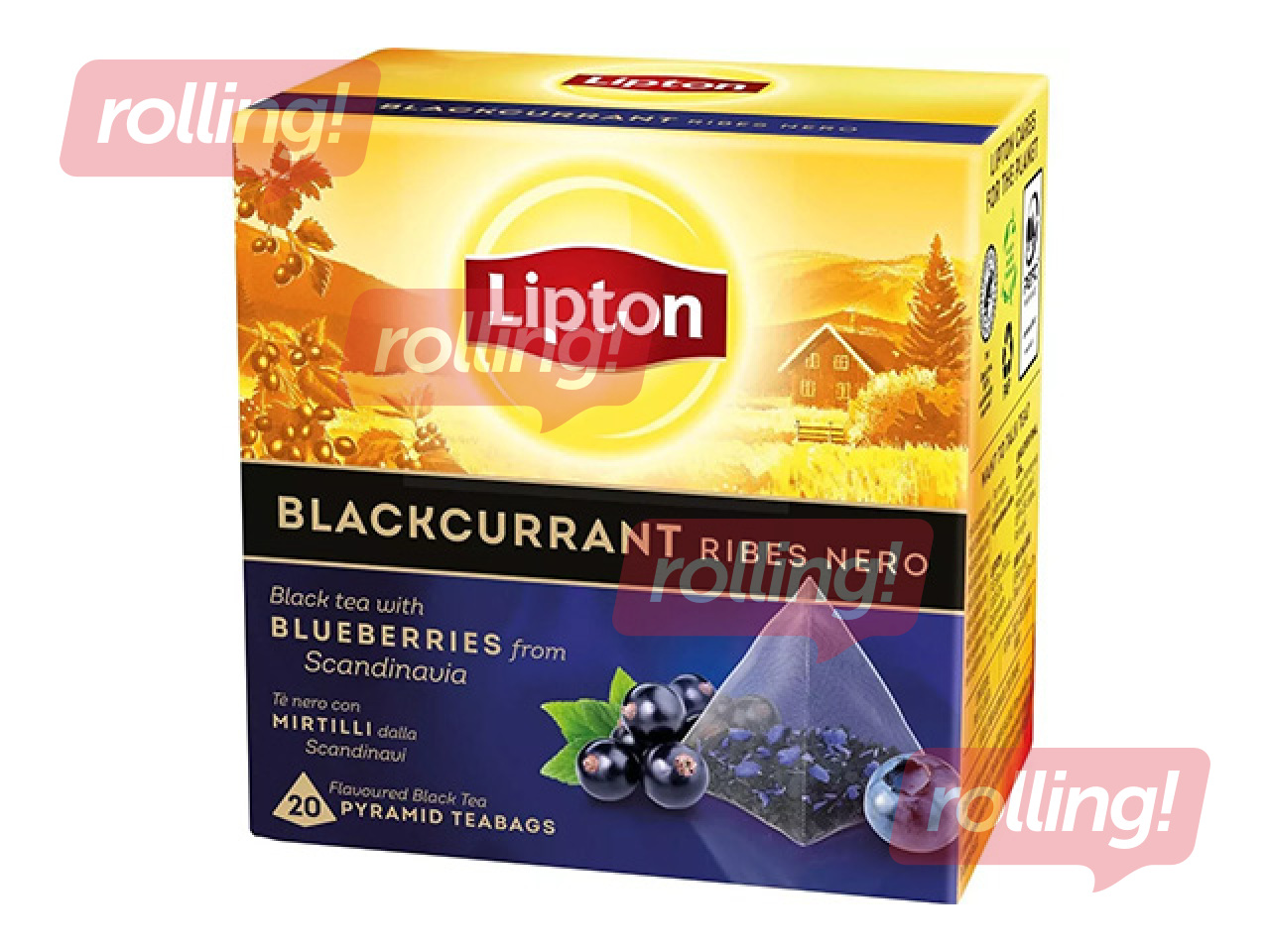 Must tee Lipton mustsõstraga, püramiid, 20 tk