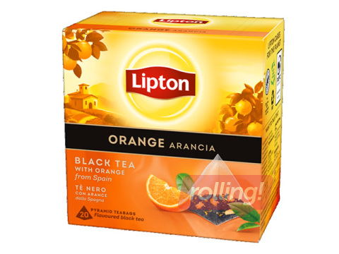 Must tee Lipton apelsiniga, püramiid, 20 tk