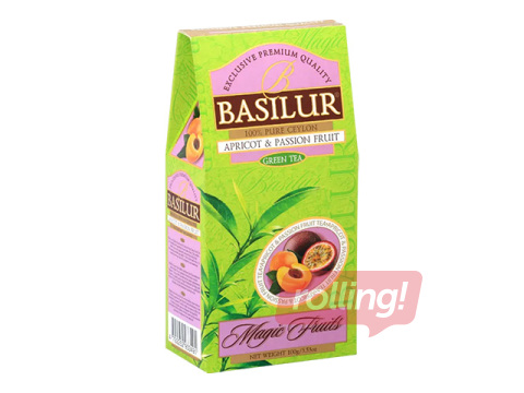Roheline tee Basilur Magic Fruits aprikoosi ja passionivilja maitsega, 100g