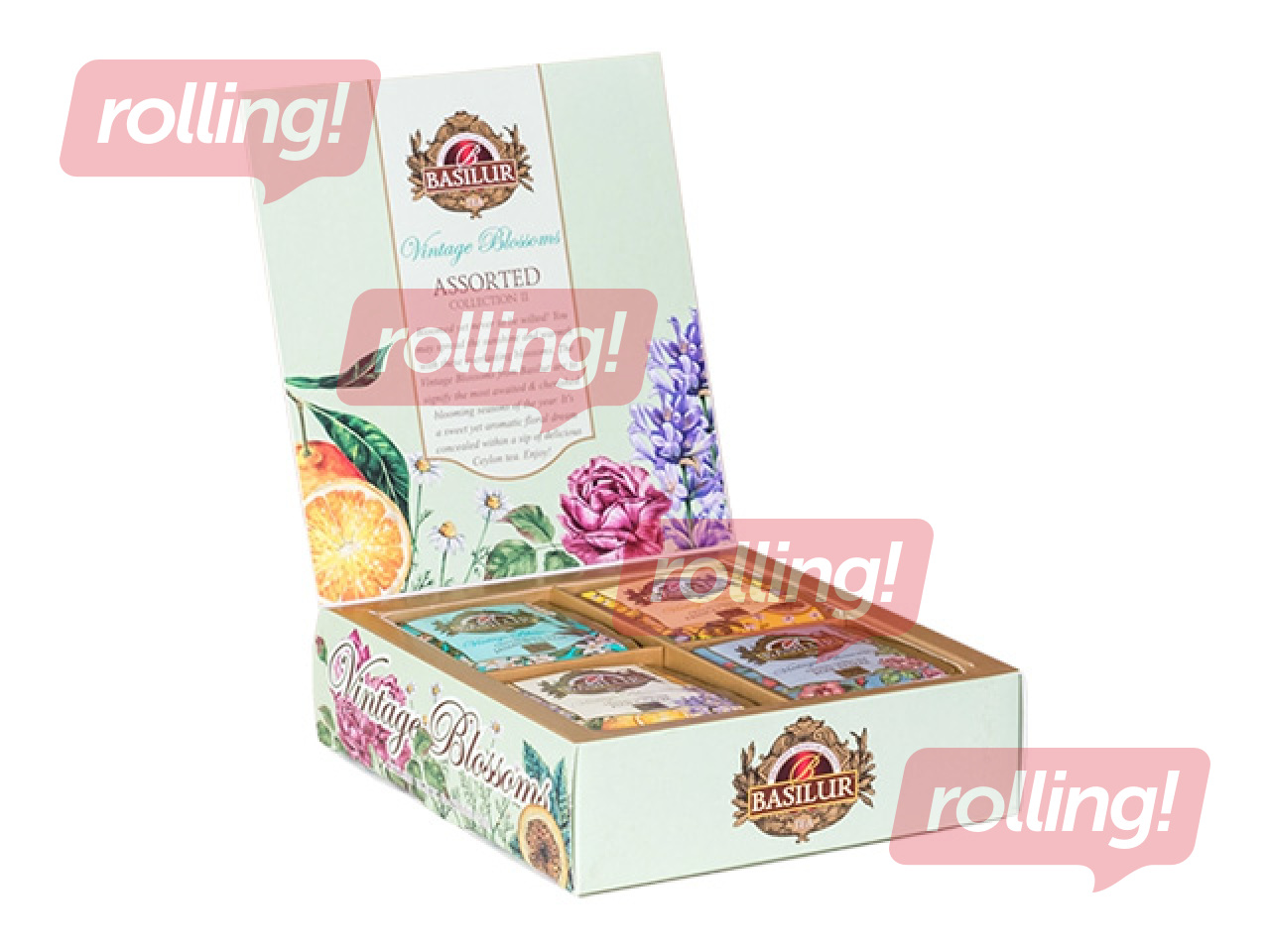 Tee must ja roheline Basilur Vintage Blossoms Assorted, 60g