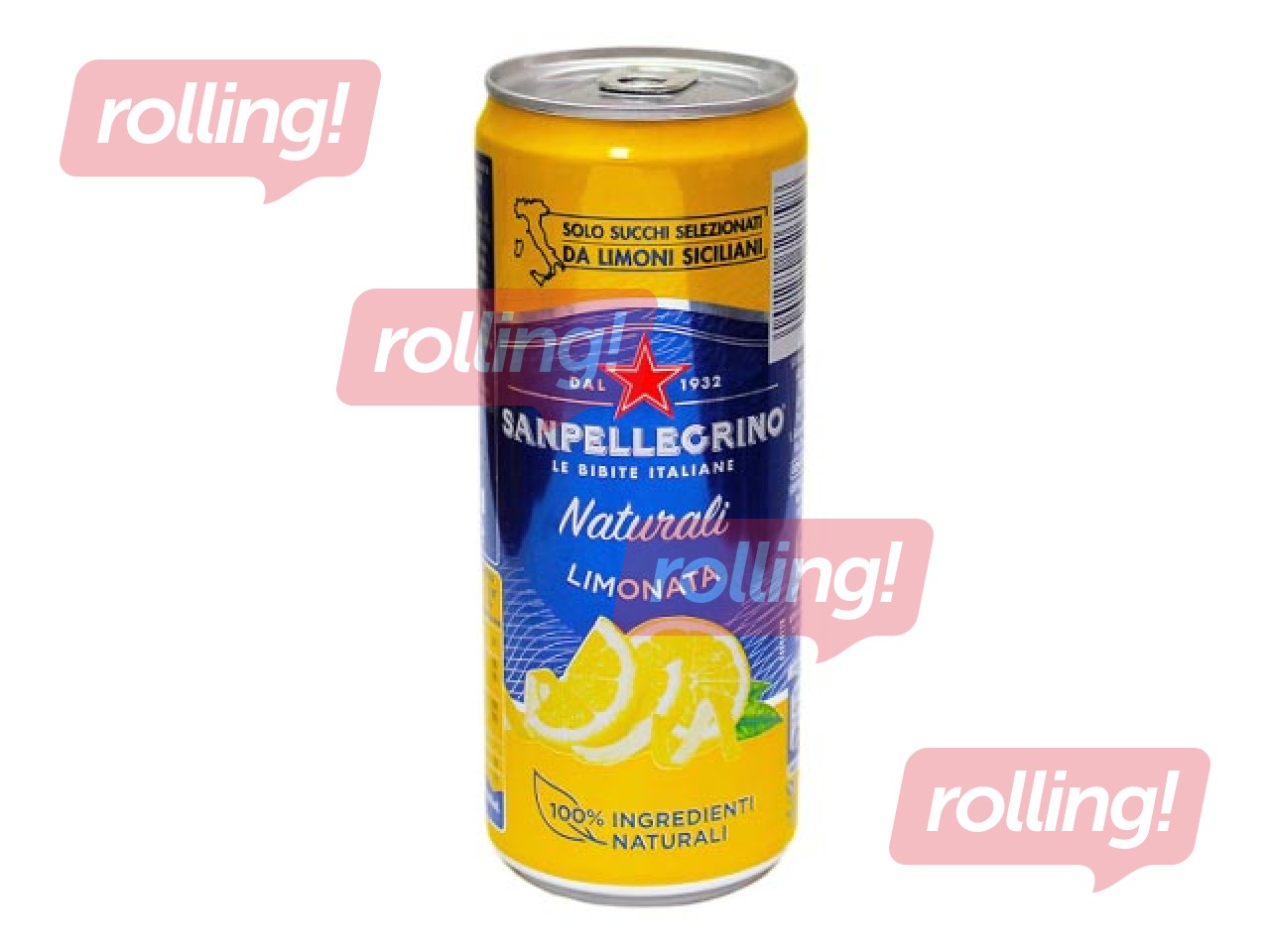 Carbonated drink Sanpellegrino Lemon, can, 330ml