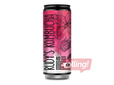 Kombucha Rudy's Kombucha, raspberry and basil, can, 330ml