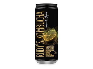 Комбуча Rudy's Kombucha, лимон и имбирь, банка, 330 мл