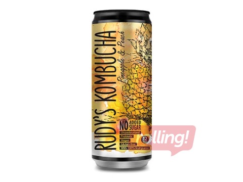 Kombucha Rudy's Kombucha, ananass ja virsik, 330ml