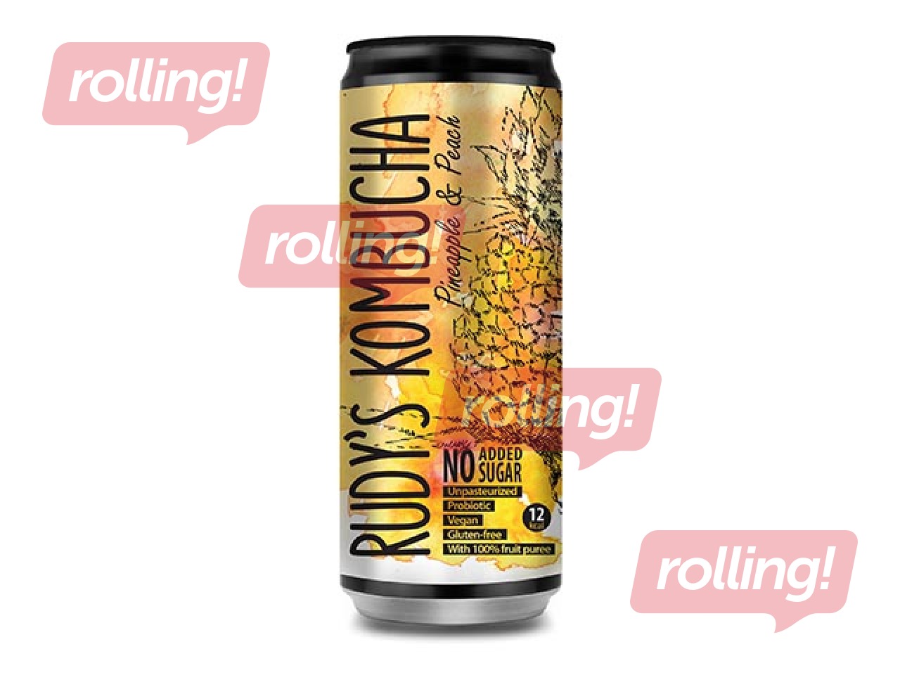 Kombucha Rudy's Kombucha, ananass ja virsik, 330ml