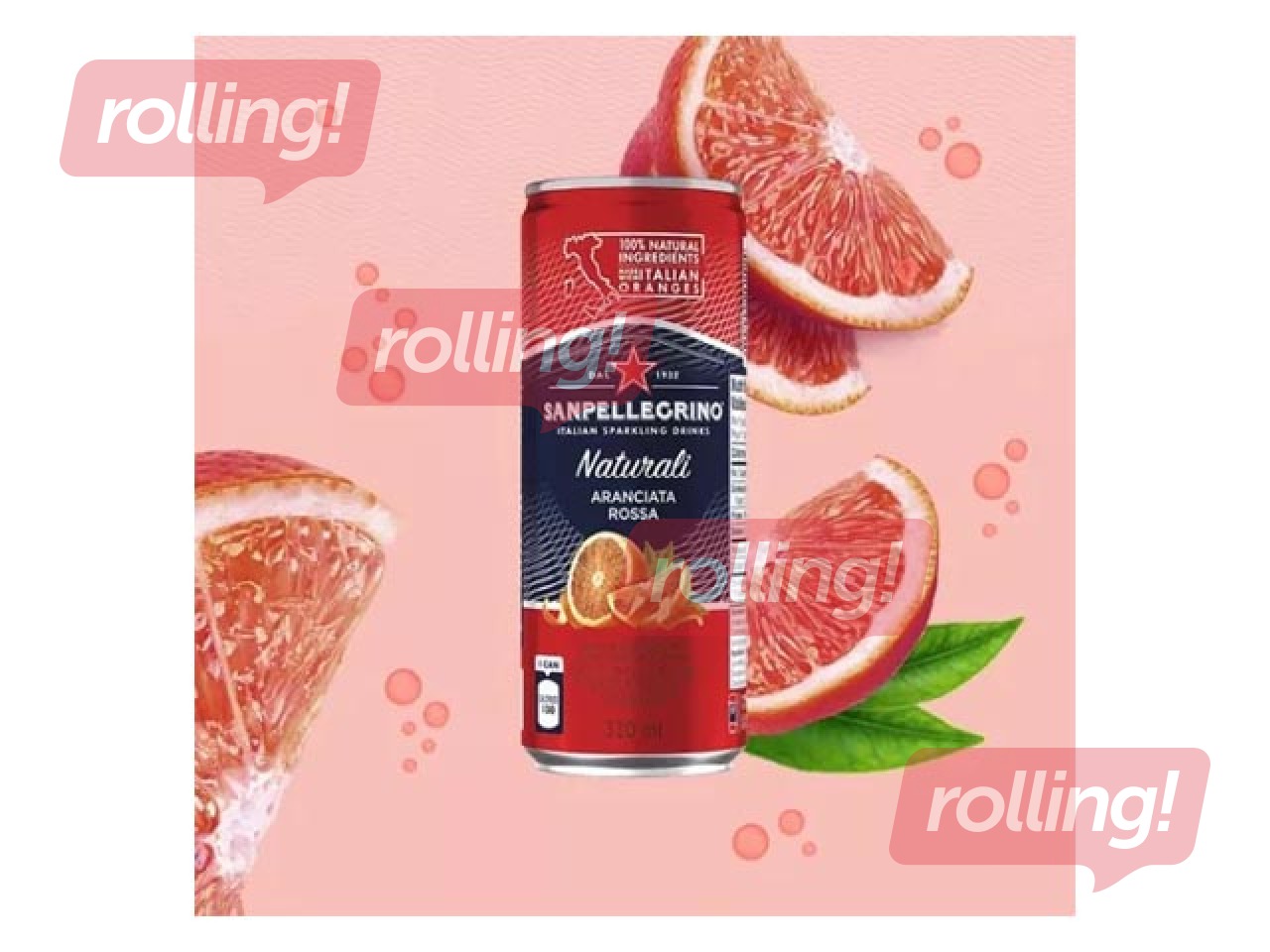 Sparkling drink S.Pellegrino, Aranciata Rossa Naturali, 330ml (deposit included in price)