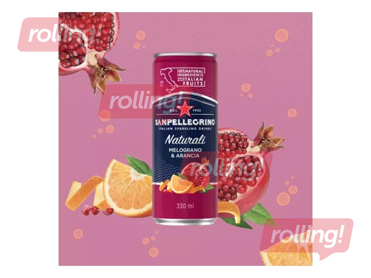 Gaseeritud jook S.Pellegrino, Melograno&Arancia, 330ml (pant tagastushind hinna sees)