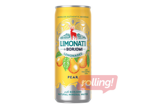 Газированный напиток Limonati by Borjomi с грушей, жестяная банка, 330мл