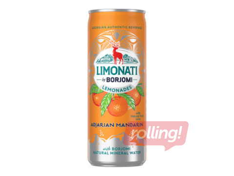 Carbonated drink Limonati by Borjomi with mandarin, can, 330ml