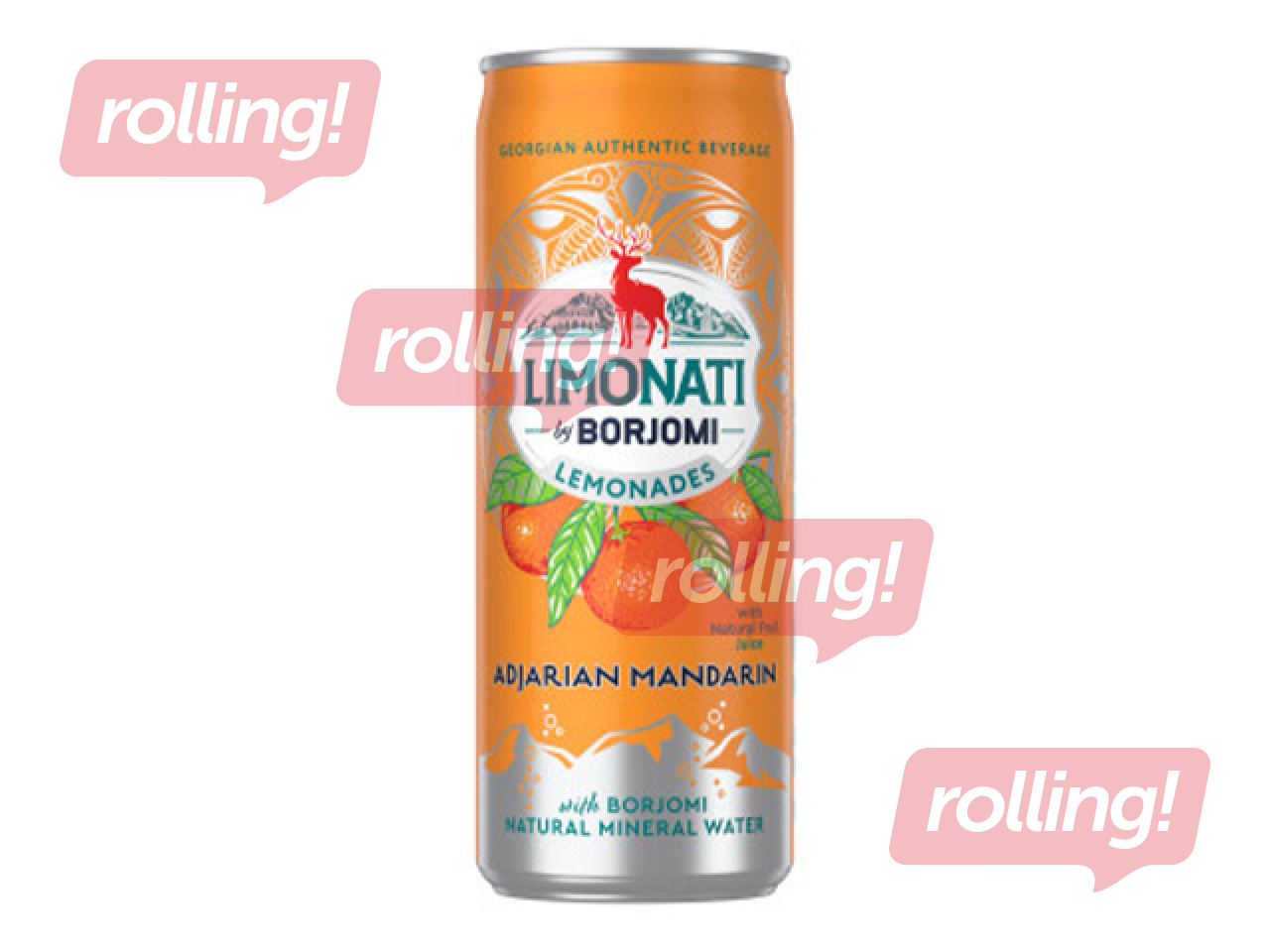 Carbonated drink Limonati by Borjomi with mandarin, can, 330ml
