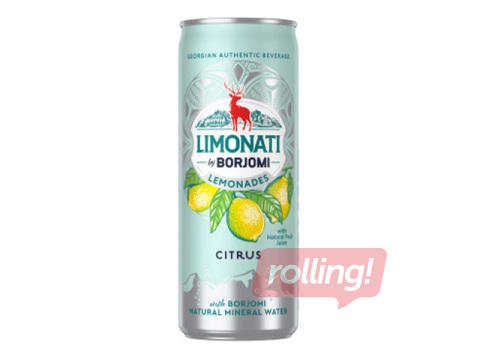 Газированный напиток Limonati by Borjomi с цитрусовыми, жестяная банка, 330мл