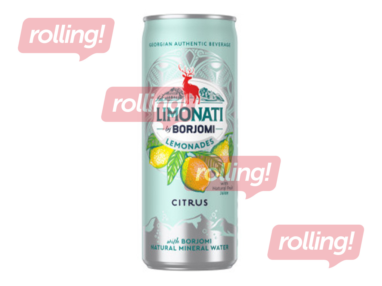 Газированный напиток Limonati by Borjomi с цитрусовыми, жестяная банка, 330мл